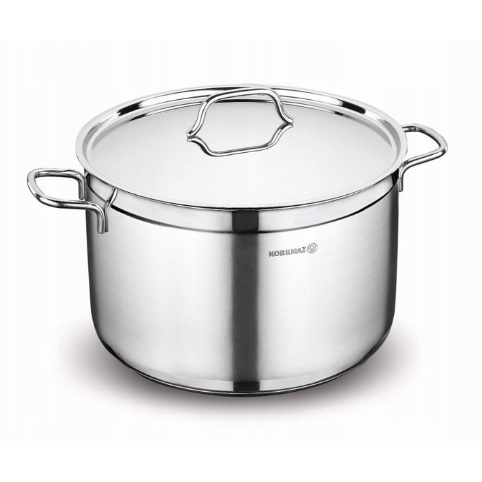 Oala cu capac din inox, 30 x 15 cm, capacitate 11 litri, compatibila