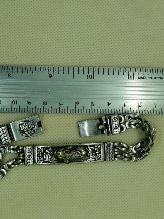 Brățară chinezeasca masivă din argint 925 – bizantin, cu Pixiu