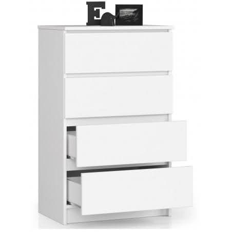 Comodă 4 sertare alb