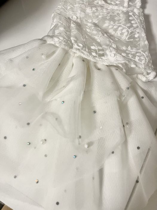 Рокля за куче, сватбена, празнична рокля, дреха за куче, дребна порода