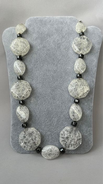 Colier cuart hematit argint