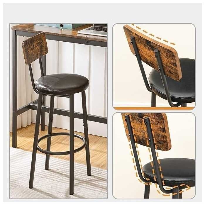 ПРОМОЦИЯ Бар столове в индустриален стил – 2 бр. – VASAGLE LBC059B81