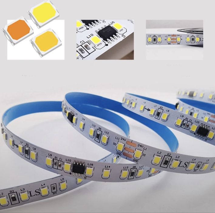 Адресные белые светодиодные ленты с анимацией бегущая вода WS2811