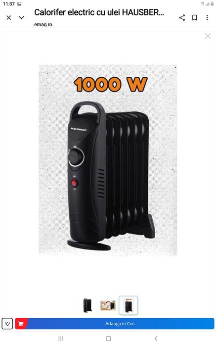 Minicalorifer cu ulei HAUSBERG 7 Elementi 1000 w