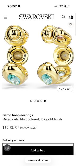 Swarovski нови обеци 100 евро
