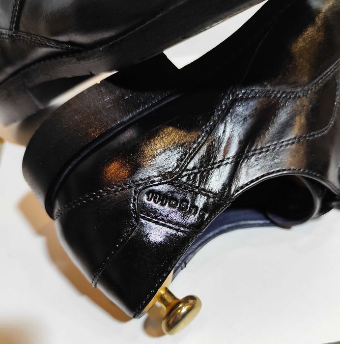 Pantofi derby 44.5 45 plain toe Bugatti piele naturala moale