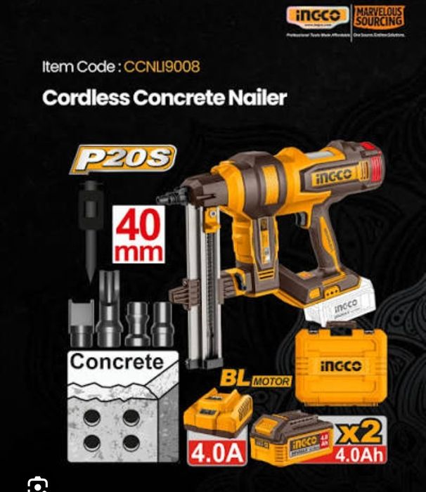 Пистолет по бетону аккумуляторный INGCO