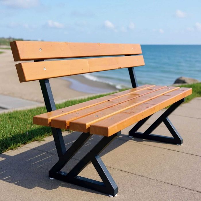 Градинска Пейка - Дърво и Метал, Дължина 180/200см