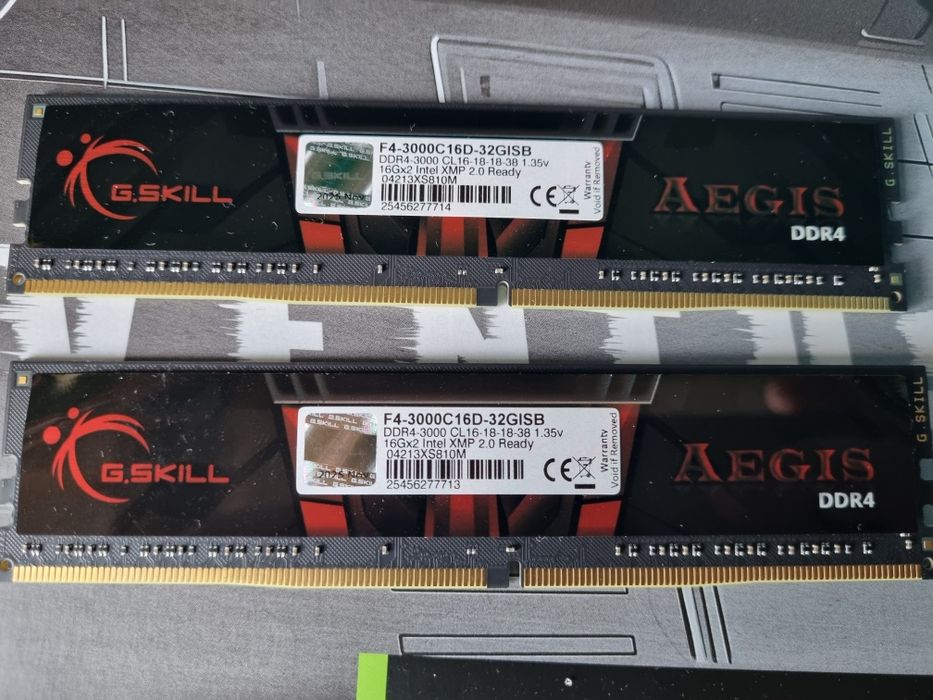 32gb ddr4 G Skill Aegis dual channel 2x16gb 3000mhz cl16