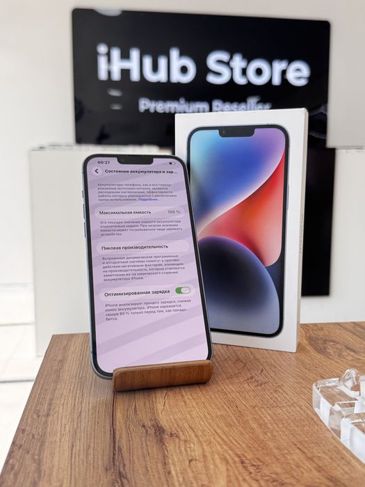 Айфон14Плюс•128гб/100%көк