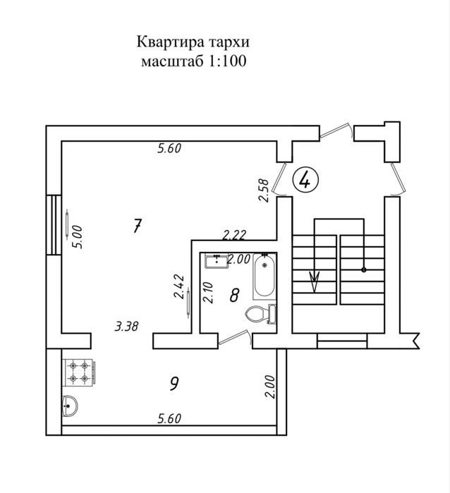 Однокомнатная квартира в центре (Ор. Гидрометцентр)