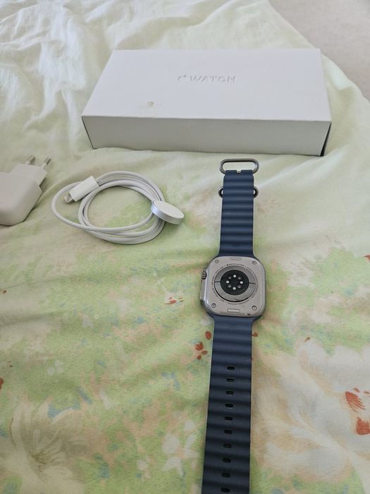 Apple Watch Ultra 3, GPS + Cellular, Carcasa Natural Titanium 49mm, Anchor Blue Ocean Band Perfect