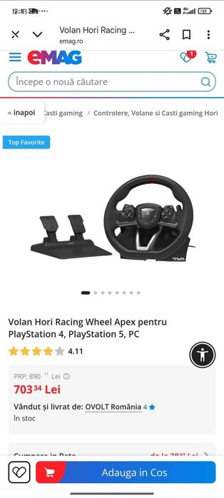 Vând PlayStation 4 și volan PlayStation + jocuri incluse