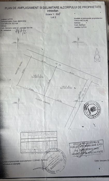 Teren intravilan comuna Berceni