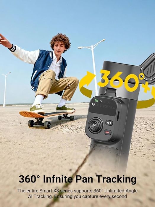 Stabilizator Pro cu AI pentru telefon - gimbal Aochuan Smart X3/360°