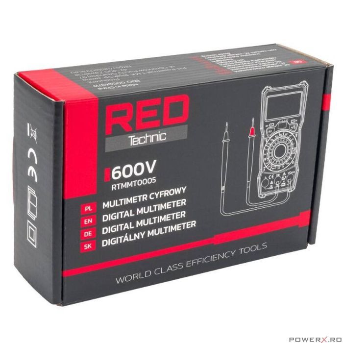 Multimetru digital universal, aparat de masura, 600V, Red Technic