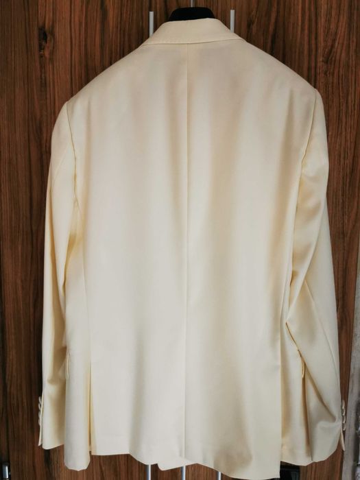 Sacou Smoking BMan, 100% lână Vitale Barberis, alb perlat, mărime 50