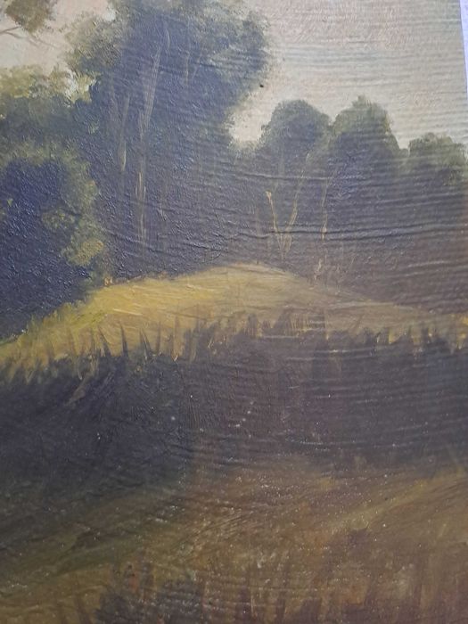 tablou vechi pictura romaneasca 51/40 cm semnat datat 1965