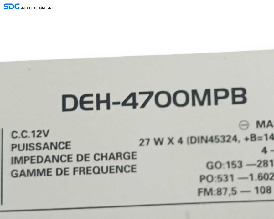 Unitate Radio CD Player Pioneer Multimarca Volkswagen Audi Skoda Seat Peugeot Citroen Dacia Renault Ford 1995 - 2020 [A0803]