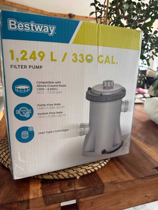 ЧИСТО НОВА ФИЛТЪРНА ПОМПА ЗА БАСЕЙН BESTWAY 1249L/H – НЕИЗПОЛЗВАНА