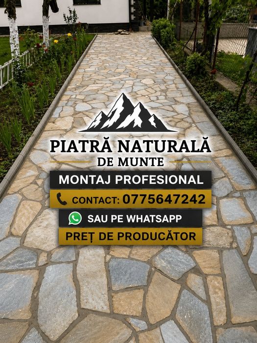 Piatra naturala de munte si montaj