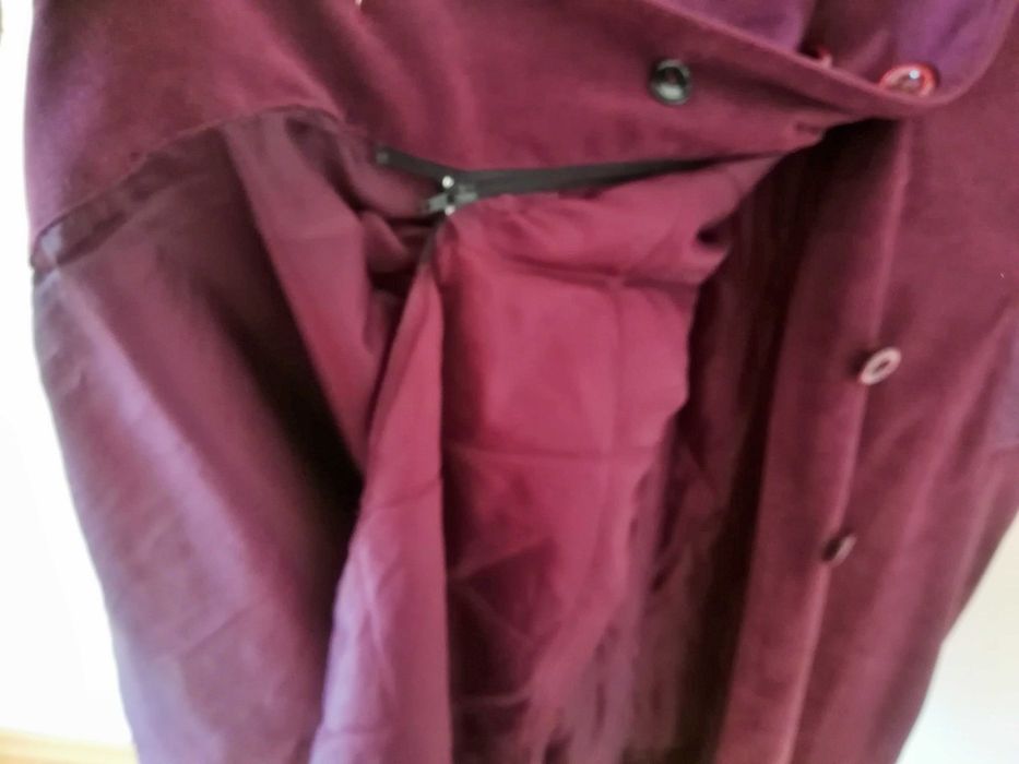 Топъл шлифер, сваляща се подплата, качулка, размер L