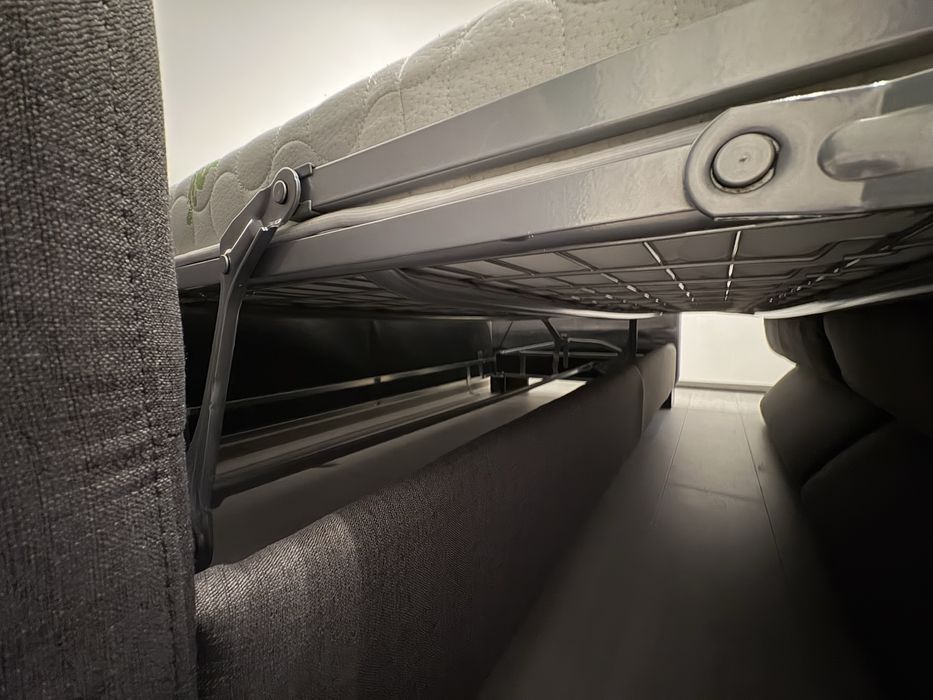 Canapea Extensibilă, textil, gri închis,