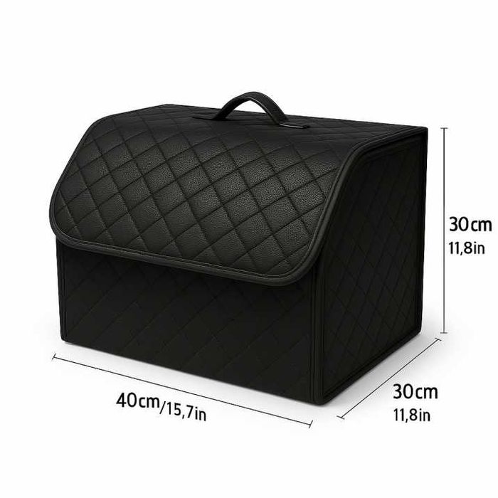 Черно с черно органайзер за багажник кутия за съхранение 40x30x30 см