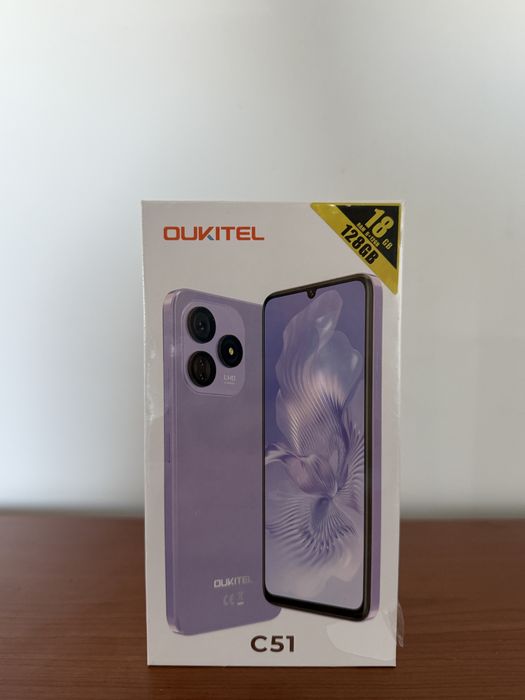 OUKITEL C51,128GB 18GB RAM, Dual SIM,4G Android 13, camera 13MP+5MP/Dual SIM/Face ID/GPS, purple - NOU