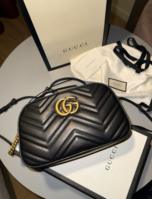 Geanta Gucci originala Black Leather GG Marmont Matelasse noua