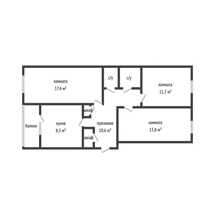 Продам 2-х комнатную квартиру в 8 микрорайоне