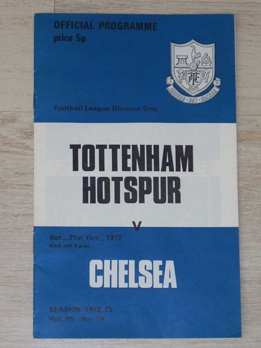 Английски футболни програми Тотнъм Хотспър 1968, 1970, 1971, 1980,1983