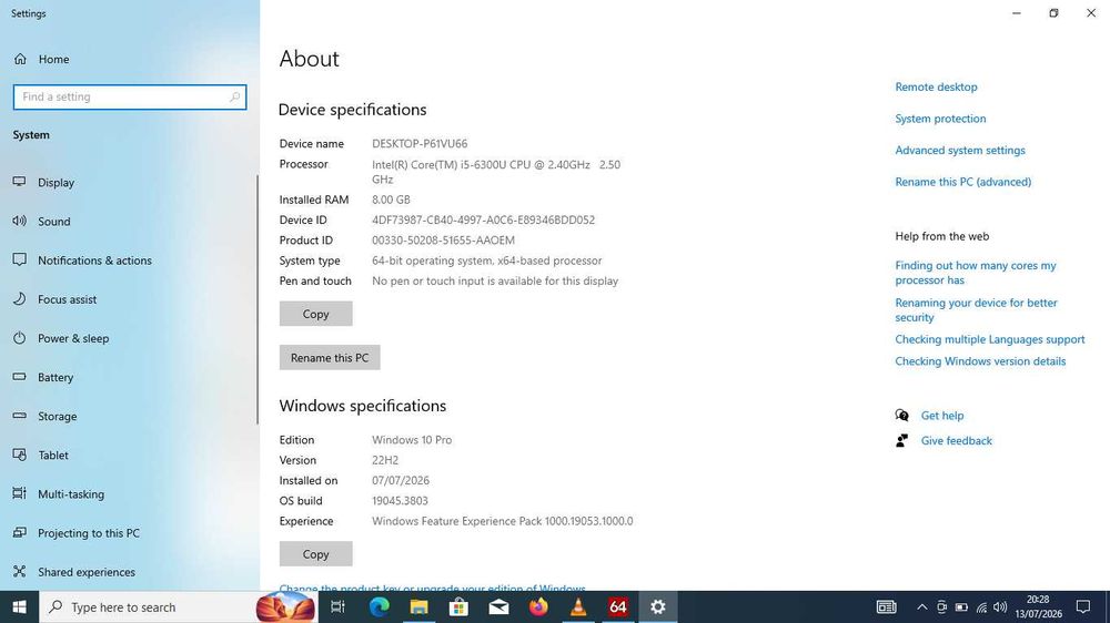 Laptop Fujitsu LifeBook  E736 Intel Core I5 6300U 8gb ddr4 dspy 13,2inch ULTIMELE