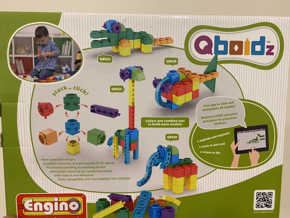 Детска играчка пъзел Engino Qboidz 4 в 1 Самолет