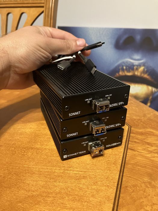 Adaptor Ethernet Sonnet SOLO10G SFP+ Thunderbolt + Modul Fibra Optica