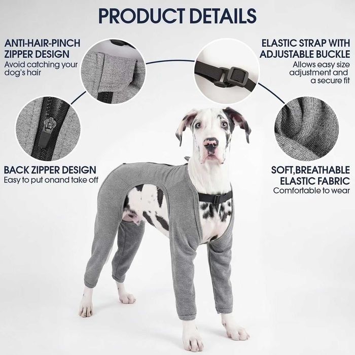 IECOii Костюм за възстановяване след операция за кучета с дълъг ръкав