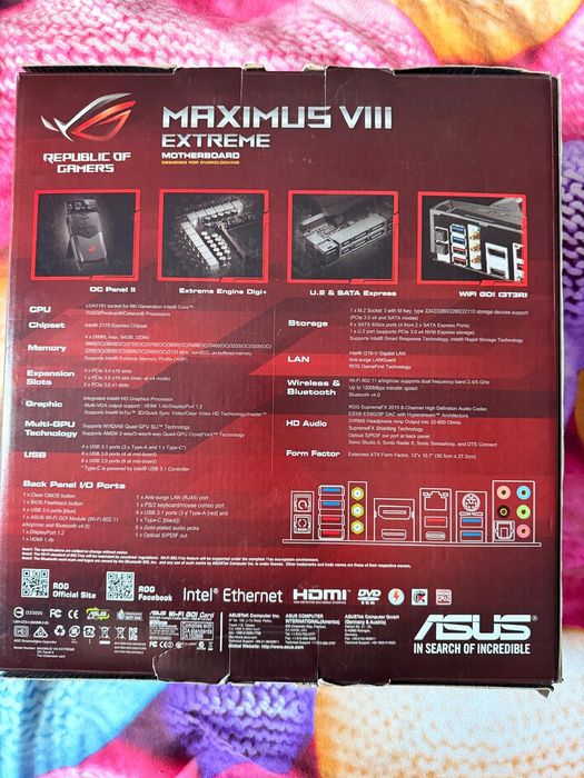 Placa de bazaASUS ROG Maximus VIII Extreme - testată, stare impecabilă, completă