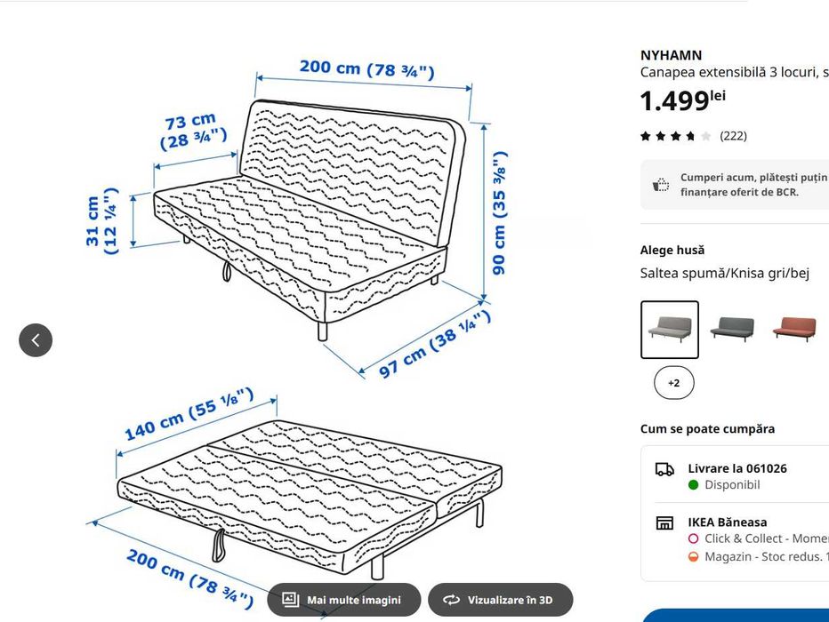 Canapea NYHAMN Ikea