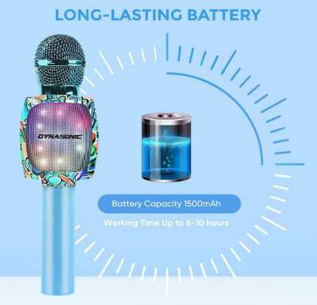 Безжичен караоке микрофон DYNASONIC, преносим Bluetooth караоке