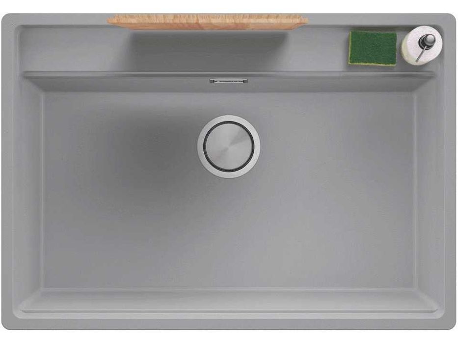 Сива кухненска мивка за вграждане под плот Берген 80 Low 760x530 мм