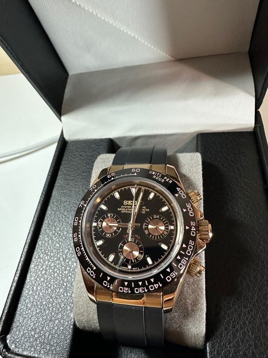 Seiko Daytona Rose Gold Mod кварцов часовник