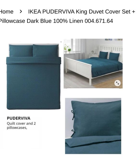 Set asternuturi / lenjerie de pat din 100% in, model Ikea Puderviva