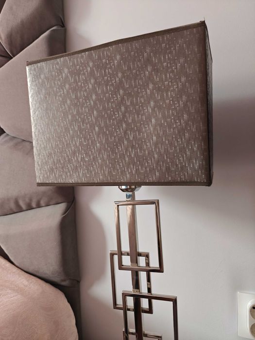 Дизайнерски комплект лампи от инокс – подова + 2 нощни