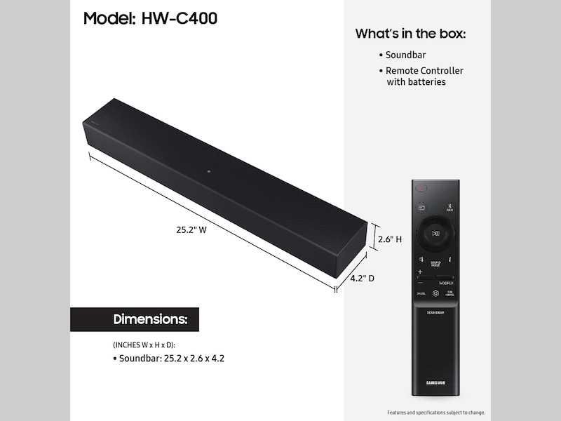 Samsung Soundbar Саундбар серии Essential B HW-C400 чёрный