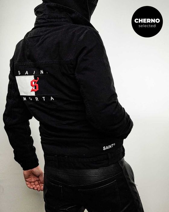 Мъжко черно дънково • деним яке SAINT MORTA Denim Jacket – размер L