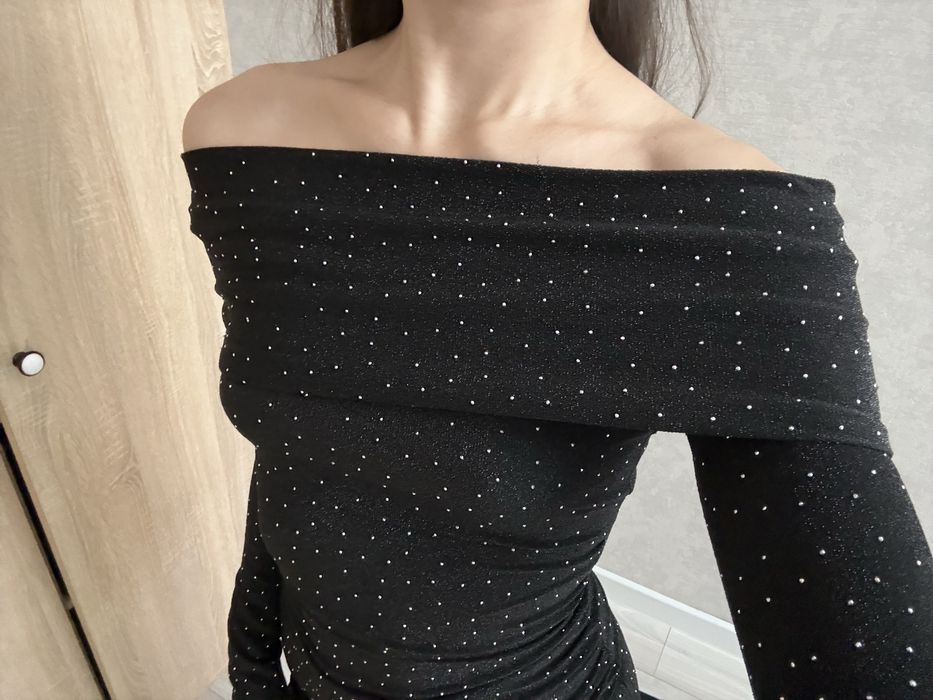 Платье с блестками в пол