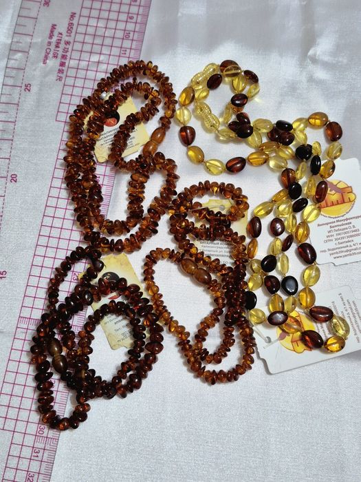 Янтарные бусы новые