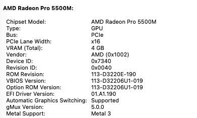 Macbook pro 16 2019, i9 2,3 ghz/32gb/1tb