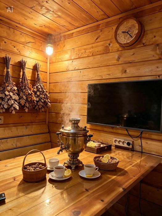 Баня на дровах, отличный пар.