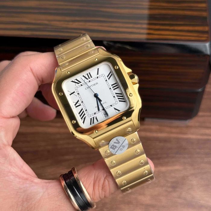 cartier santos 100 злато/ 42 мм